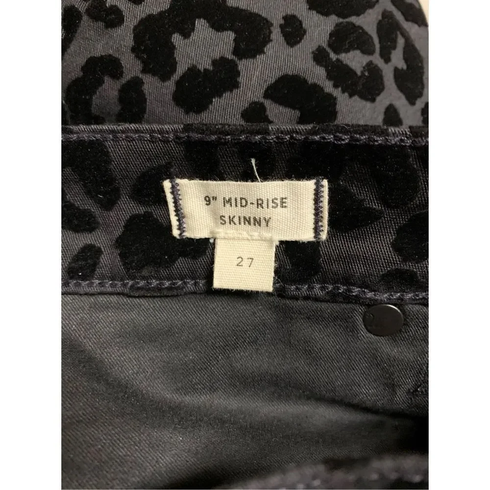 Madewell, 9” Mid-Rise Skinny Pants/Jeans, Flocked Leopard, Size 27, UGC - Picture 6 of 12